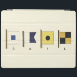 Capa Smart Para iPad Pintura de quatro sinalizadores com vela escrita p<br><div class="desc">Uma frase não tão sutil ao viagem dos mares,  esta pintura apresenta quatro bandeiras com a palavra "vela" escrita por baixo delas. Você sente o chamado do oceano? Um presente perfeito para aquele especial que você quer levar um cruzeiro com você!</div>