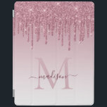 Capa Smart Para iPad Script de Monograma do Minirograma do Minirograma<br><div class="desc">Cobrir Inteligente de Script iPad de Script de Minograma de Discos Rosa com Brilho</div>