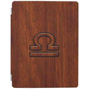 Capa Smart Para iPad Símbolo Libra Zodiac no estilo mogno impressão
