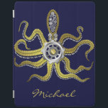 Capa Smart Para iPad Steampunk Gears Octopus Kraken<br><div class="desc">O tentado monstro do mar steampunk nesta capa de ipad personalizada tem oito apêndices de ouro tipo arame, uma engrenagem prateada central e muitas engrenagens e pinos fazer a cabeça, olhos e xícaras de sução. É um polvo robô / kraken, um monstro da máquina de metal para qualquer um que...</div>