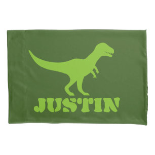 Capa verde para almofada de dinossauro T-rex para 