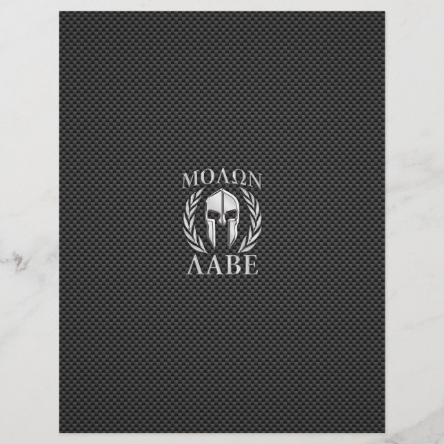 Capacete Spartano de Cromo Molon Labe em Fibra de  (Frente)