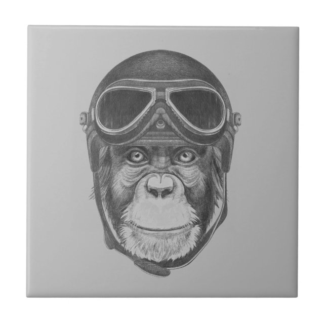 Capacete Vintage Chimpanzé (Frente)