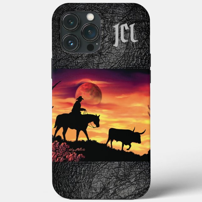 Capacho de Cowboy e Touro Longhorn Case-Mate para  (Verso)