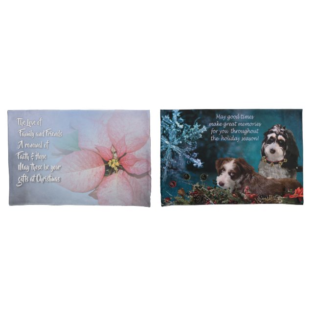 capas de almofadas reversíveis de filhotes e flore (Frente - conjunto)