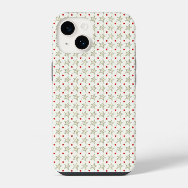 Capas de Celular Estrelas Vermelhas e Douradas (Verso)