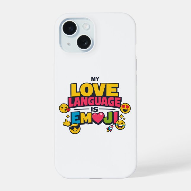 Capas de iPhone 15 Amantes de Emoji Engraçados (Verso)