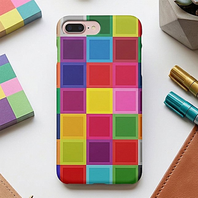 Capas de iPhone 7 Plus Meninas Quadrados Multicolo (Criador carregado)
