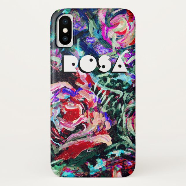 capas de iphone abstrato em vermelho e turquesa (Verso)