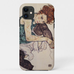 Capas de iphone assentadas Schiele da mulher de