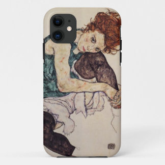 Capas de iphone assentadas Schiele da mulher de