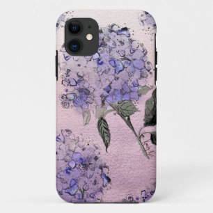 Capas de iphone azuis do Hydrangea da aguarela
