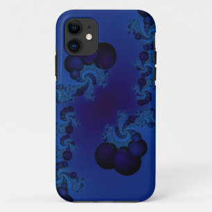 capas de iphone azuis escuro do fractal da bolha