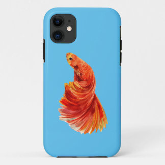 capas de iphone azul com peixe vermelho