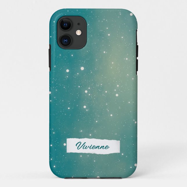 Capas de iphone Azul de Aqua Teal Personalizada (Verso)