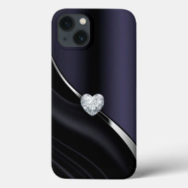 Capas de iphone azul-diamante de gabinete preto