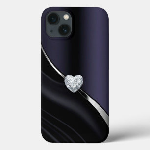 Capas de iphone azul-diamante de gabinete preto