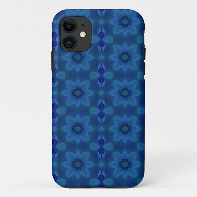 Capas de iphone Azul Flores (Verso)