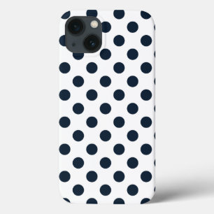 Capas de iphone azul marinho escuro bolinhas com g