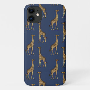 capas de iphone Azul Marinho Giraffe Dourado
