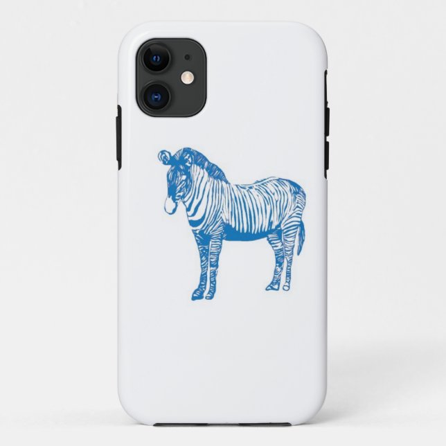 Capas de iphone azul-zebra Maiúscula (Verso)