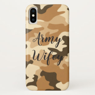 Capas de iphone bege de Camo do deserto de Wifey