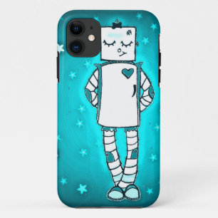 Capas de iphone Blue Robot Girl