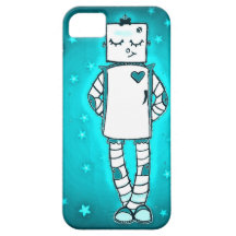 Capas de iphone Blue Robot Girl