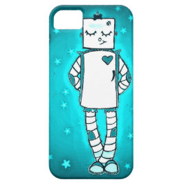 Capas de iphone Blue Robot Girl