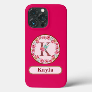 capas de iphone bonito Monograma K Floral Case Mat