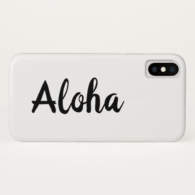 Capas de iphone branca Aloha (Verso (Horizontal))