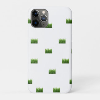 Capas de iphone branca com patch de grama verde -