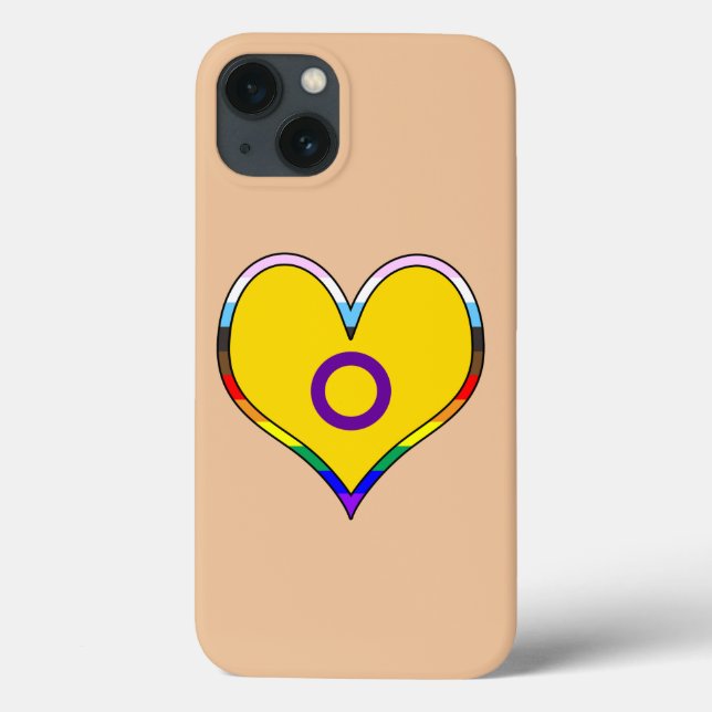 Capas de iphone Cardíaca do Orgulho Intersexual (Verso)