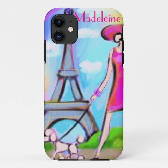Capas de iphone chiques da mulher de Paris (Verso)