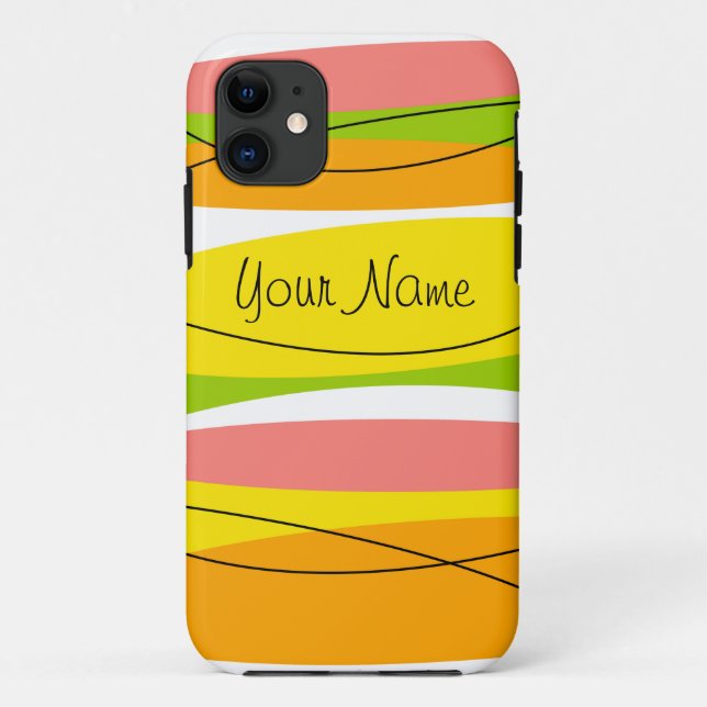 Capas de iphone Citrus Stripe 'Name' (Verso)