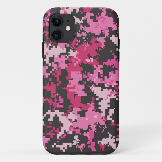 Capas de iphone cor-de-rosa e pretas de Camo (Verso)