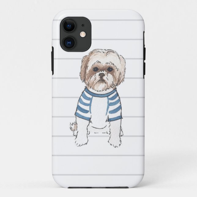Capas de iphone da aguarela de Shih Tzu (Verso)