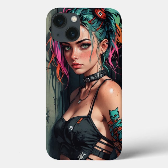 Capas de iphone da Cyberpunk Anime Girl (Verso)