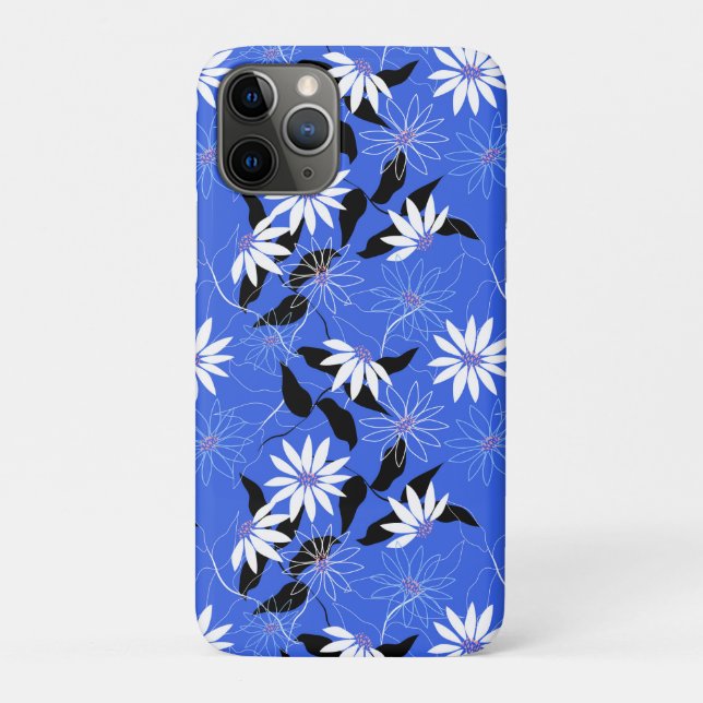 Capas de iphone da Estônia. Cor floral azul (Verso)