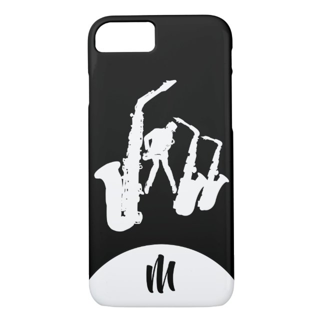 Capas de iphone de 2 Monogramas do Sax White Saxop (Verso)