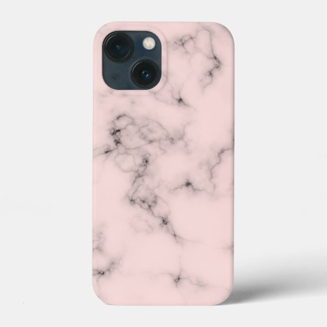 Capas de iphone de aparência do mármore rosa e pre (Verso)