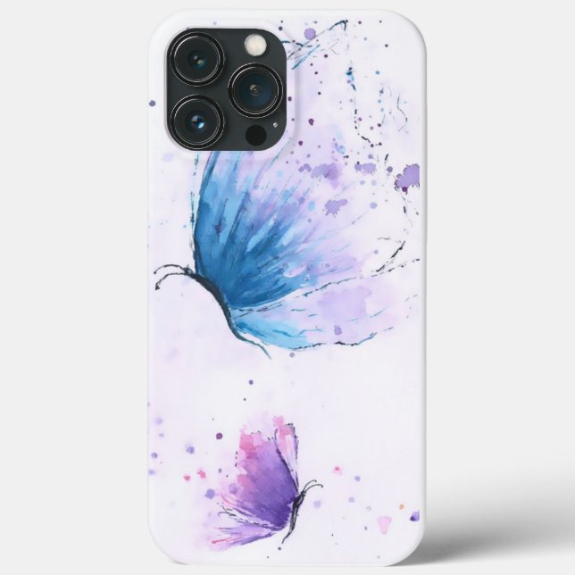 Capas de iphone de Aquarela de Borboleta Estética (Verso)