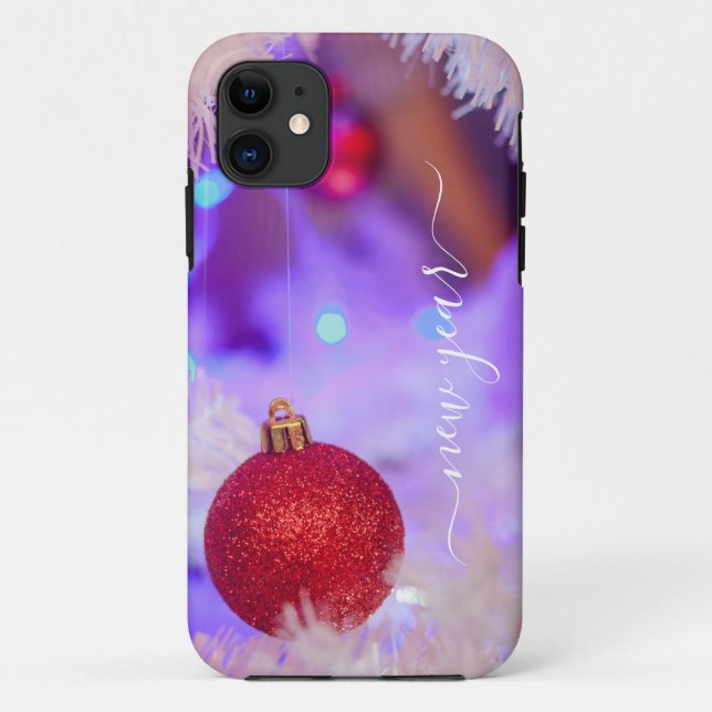 Capas de iphone de Bauble Red Christmas (Verso)