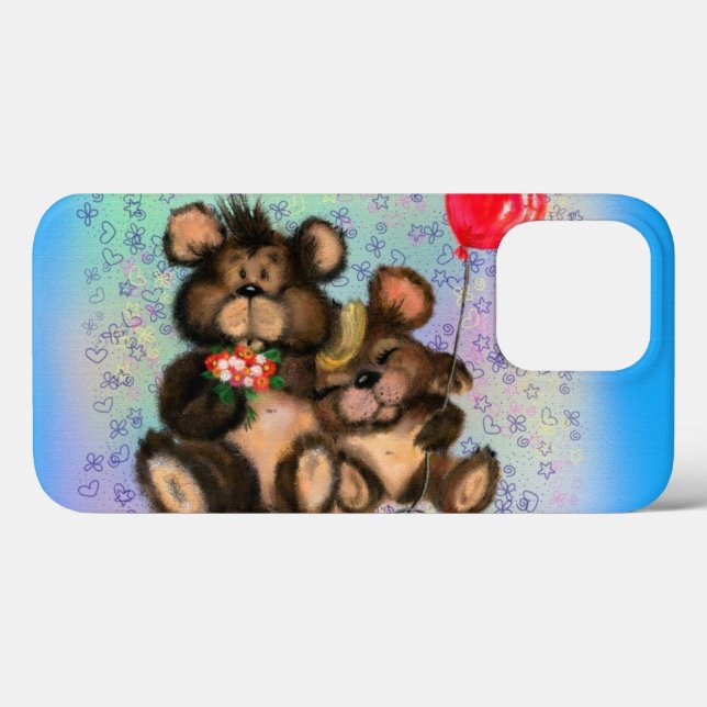 Capas de iphone de Bebê e Mamãe Ursos (Verso (horizontal))