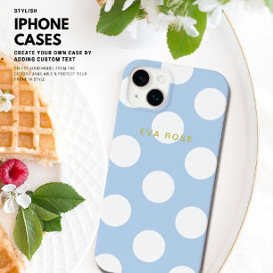 Capas de iphone de Bolinhas Grandes Azul Moderno c