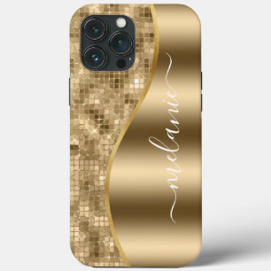 capas de iphone de caixa-mate com brilho Dourado