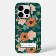 Capas de iphone de caixa-mate com padrão de flores