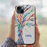 Capas de iphone de caixa-mate da árvore de nomes p<br><div class="desc">Esta capa de telefone é decorada com um mosaico nas cores do arco-íris. Facilmente personalizável com seu nome ou monograma. Use a opção Personalizar mais para alterar o tamanho, o estilo ou a cor do texto, se desejar. Porque nós criamos nosso próprio trabalho de arte você não encontrará essa imagem...</div>