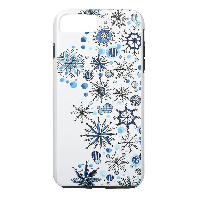 Capas de iphone de Casaco Azul Flocos de Neve (A festive wintery stylish iPhone case!)