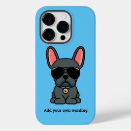Capas de iphone de Casaco de Cachorro Francês Azul